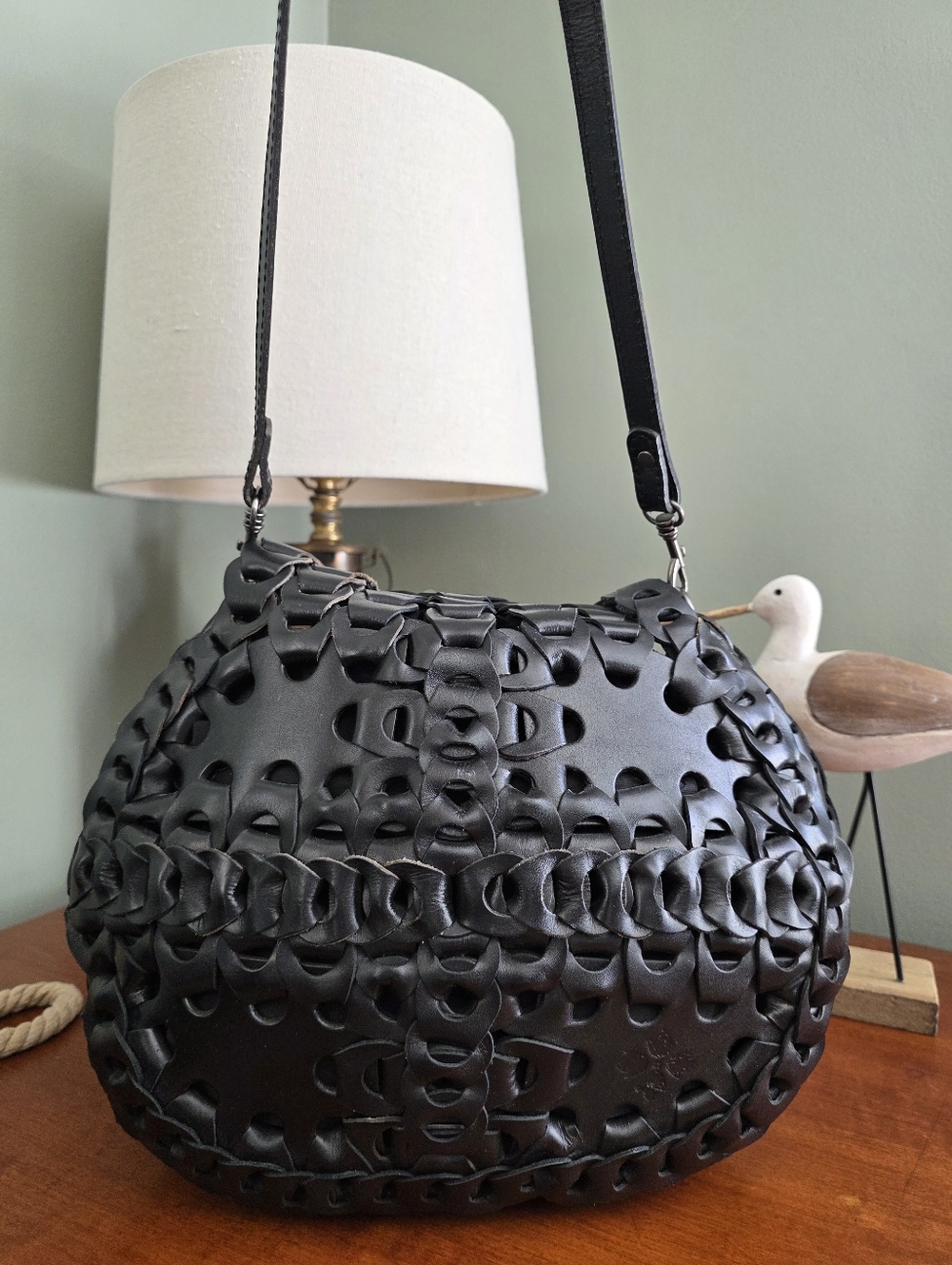 Patricia Nash Ticci Flapover Crossbody Bag Black Leather Purse - Picture 6 of 16
